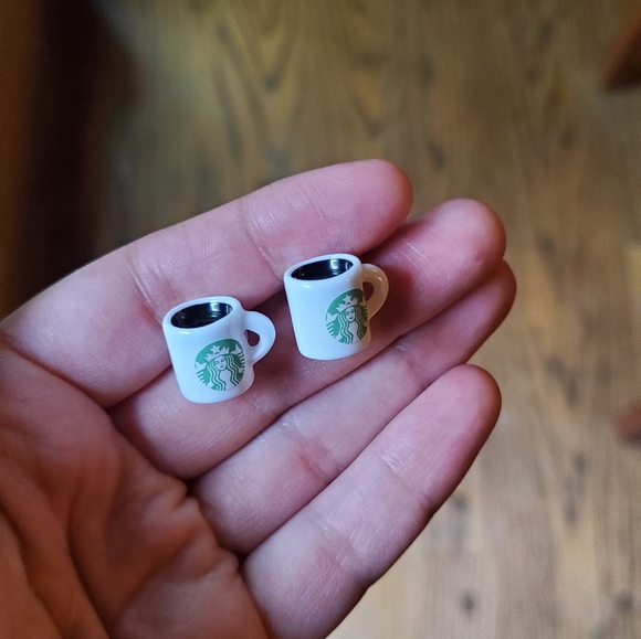 NWOT *RARE* Starbucks Coffee Mug Stud Earrings - Picture 6 of 12
